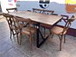 JUEGO DE COMEDOR RIPLEY HOME IRRONBRIDGE CRUZETA 6 SILLAS MADERA Y METAL NUEVO   - Miniatura 3