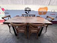 JUEGO DE COMEDOR RIPLEY HOME IRRONBRIDGE CRUZETA 6 SILLAS MADERA Y METAL NUEVO   - Miniatura 5