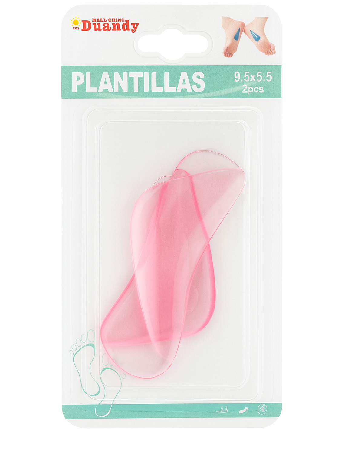 Plantillas de Gel Rosadas (9.5 x 5.5 cm, 2 piezas) 1