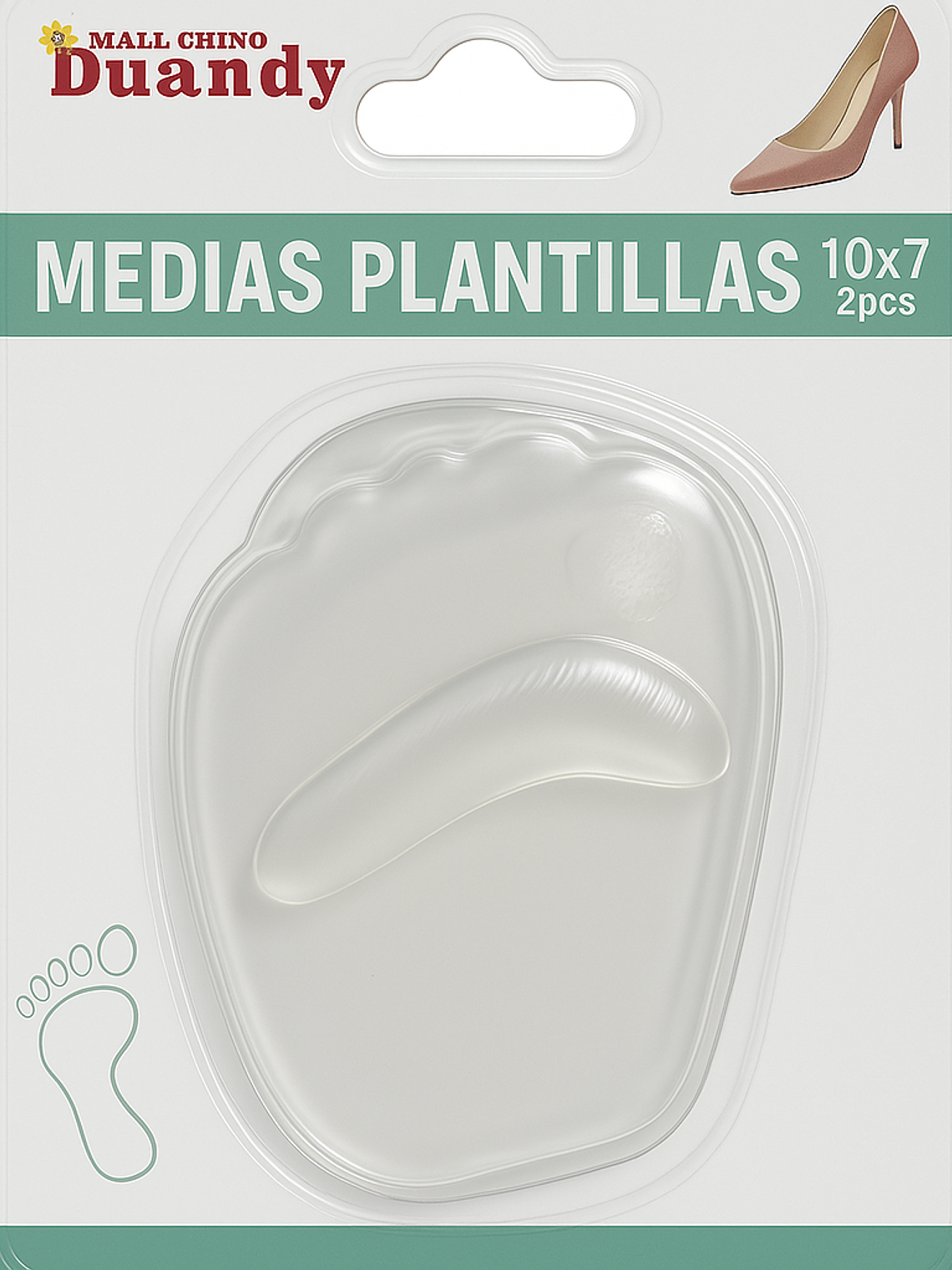 Medias Plantillas de Gel (10 x 7 cm, 2 piezas) 1