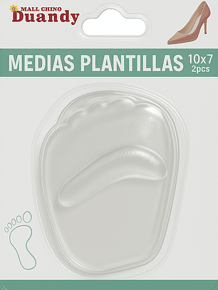 Medias Plantillas de Gel (10 x 7 cm, 2 piezas)