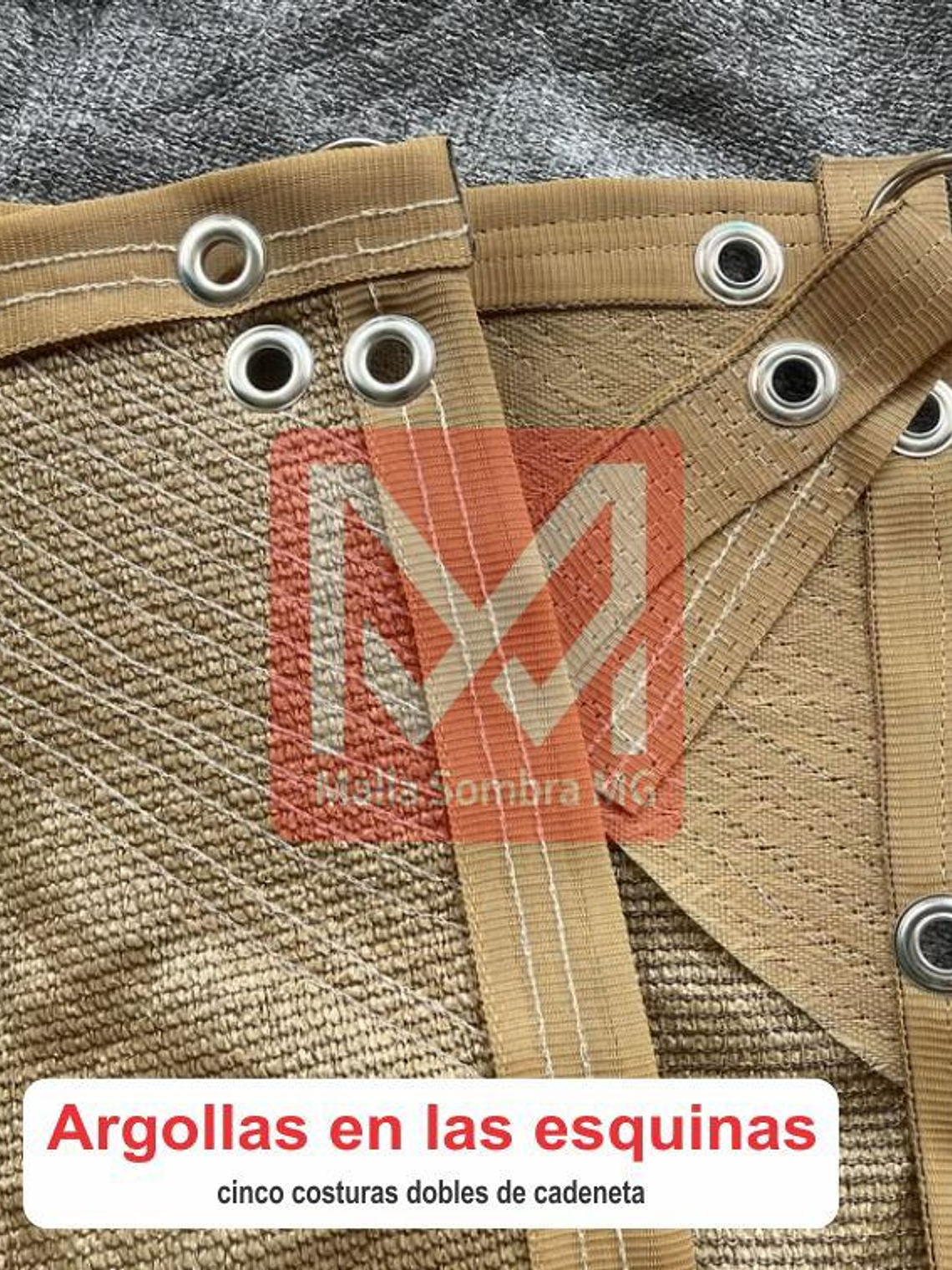 Malla sombra de 2x3 metros beige, 90% 2