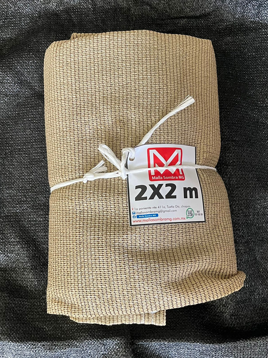Malla sombra de 2x2 metros beige, 90% 1