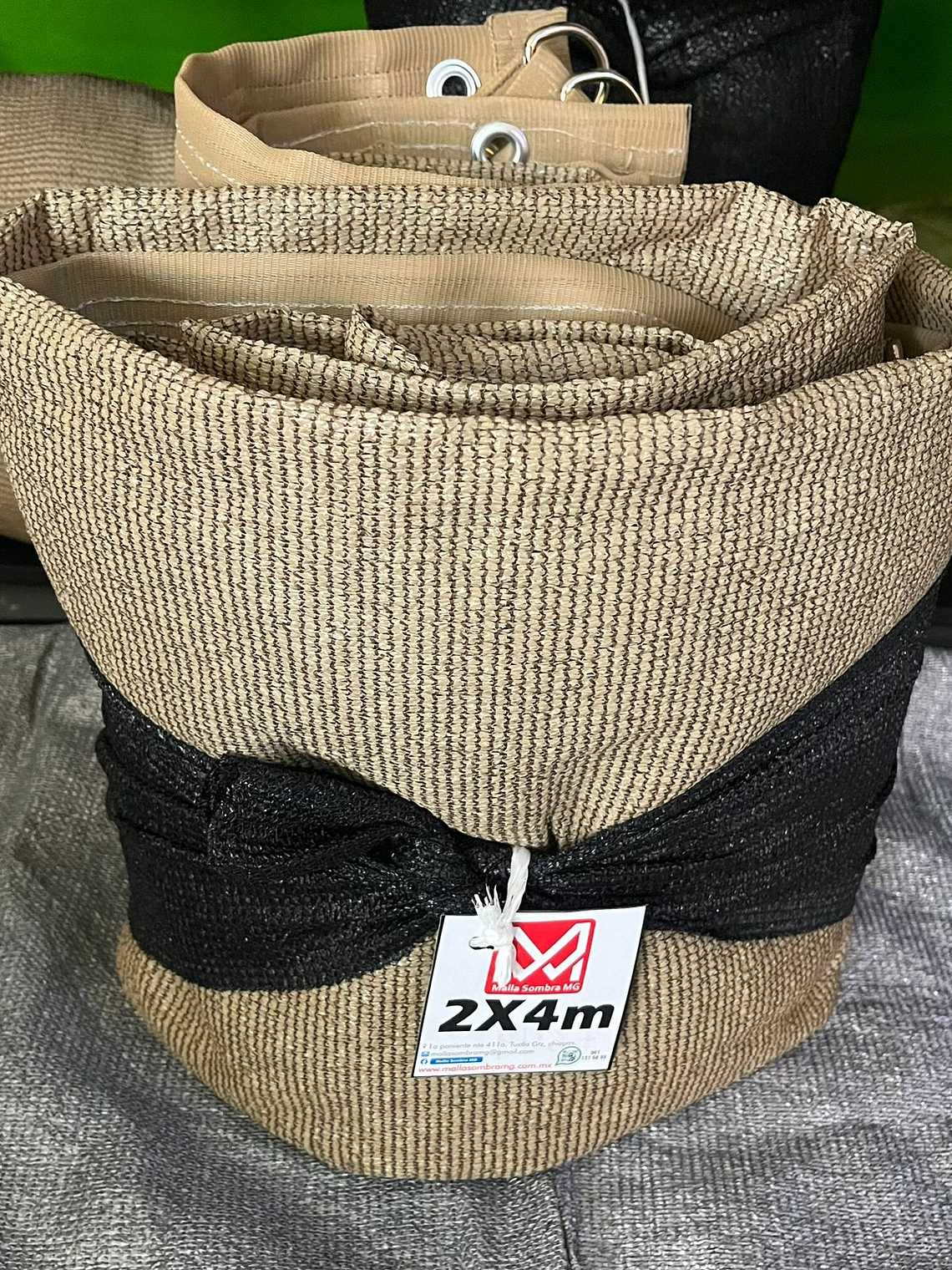 Malla sombra de 2x4 metros beige, 90% 1