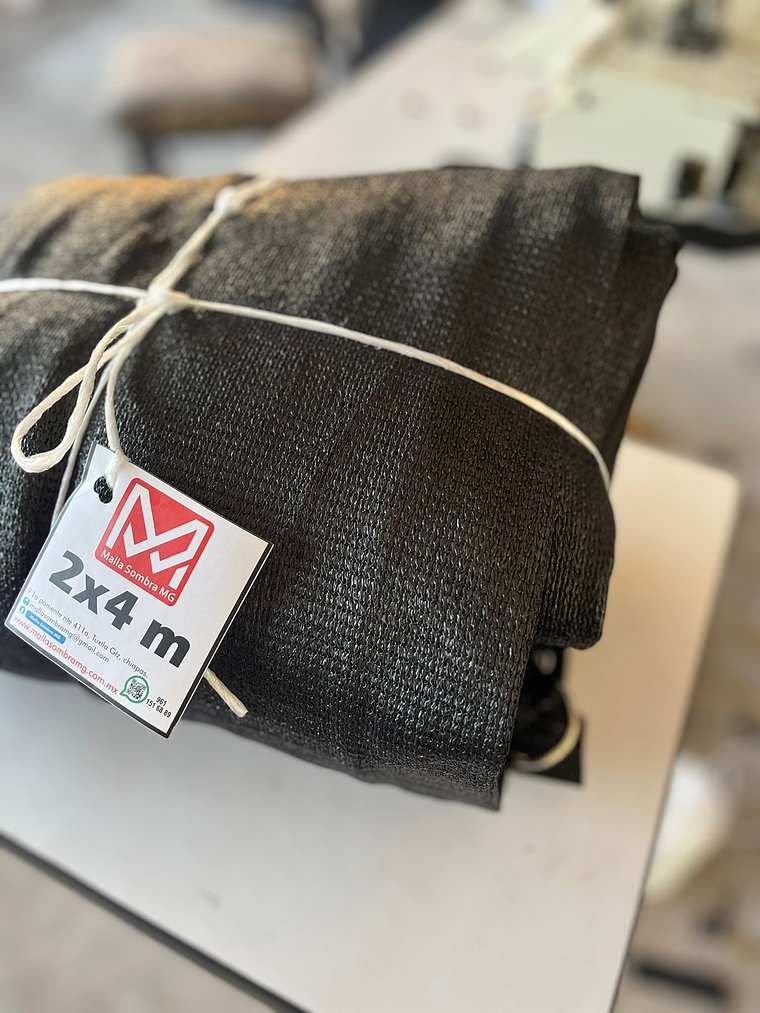 Malla sombra de 2x4 metros negro, 90% 2