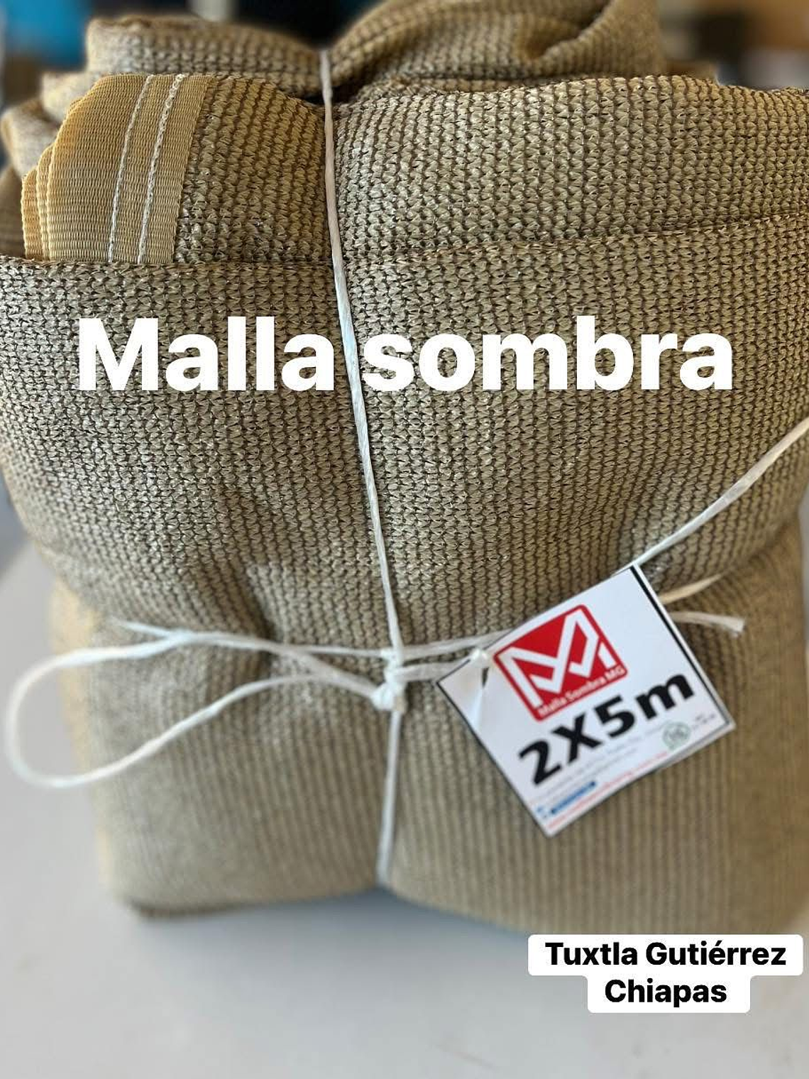 Malla sombra de 2x5 metros beige, 90% 1