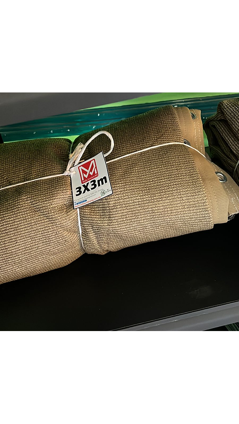 Malla sombra de 3x3 metros beige, 90%