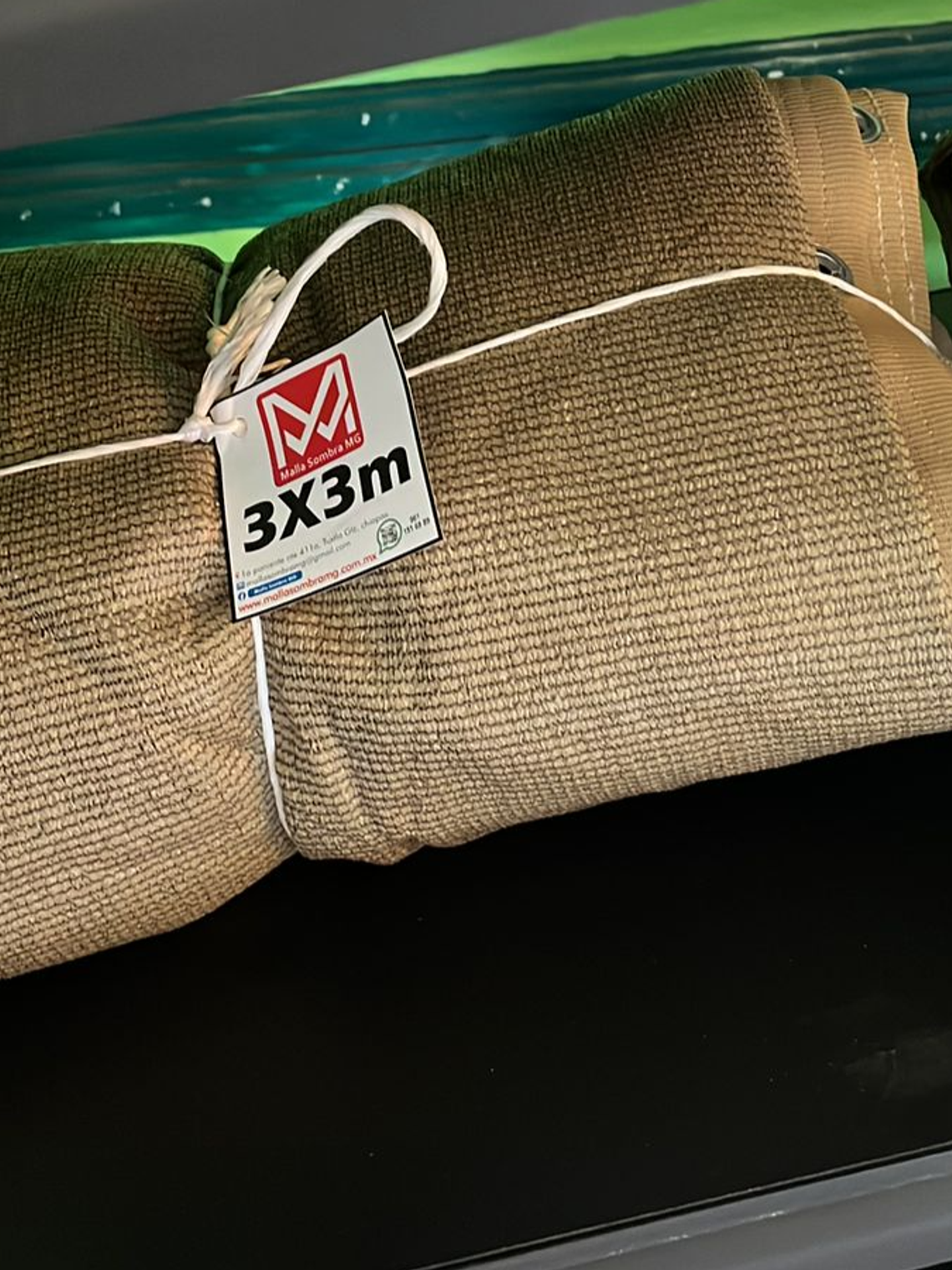 Malla sombra de 3x3 metros beige, 90% 1