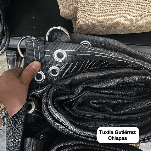 Malla sombra de 3x3 metros negro, 90%