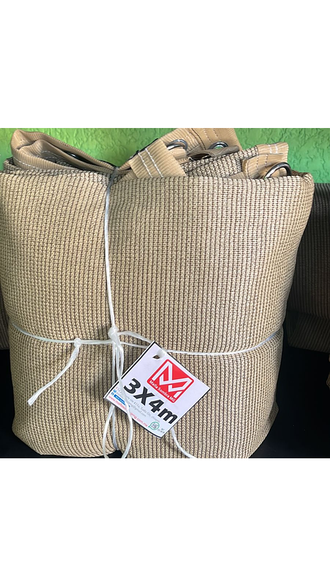 Malla sombra de 3x4 metros beige, 90%