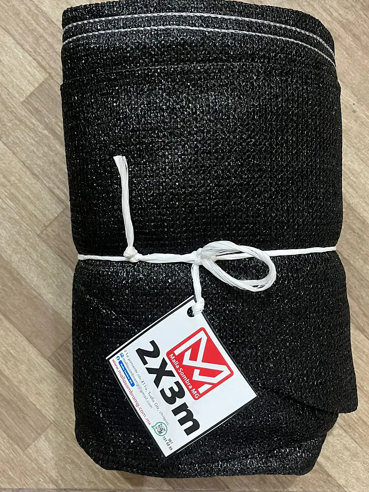 Malla sombra de 2x3 metros negro, 90% 1