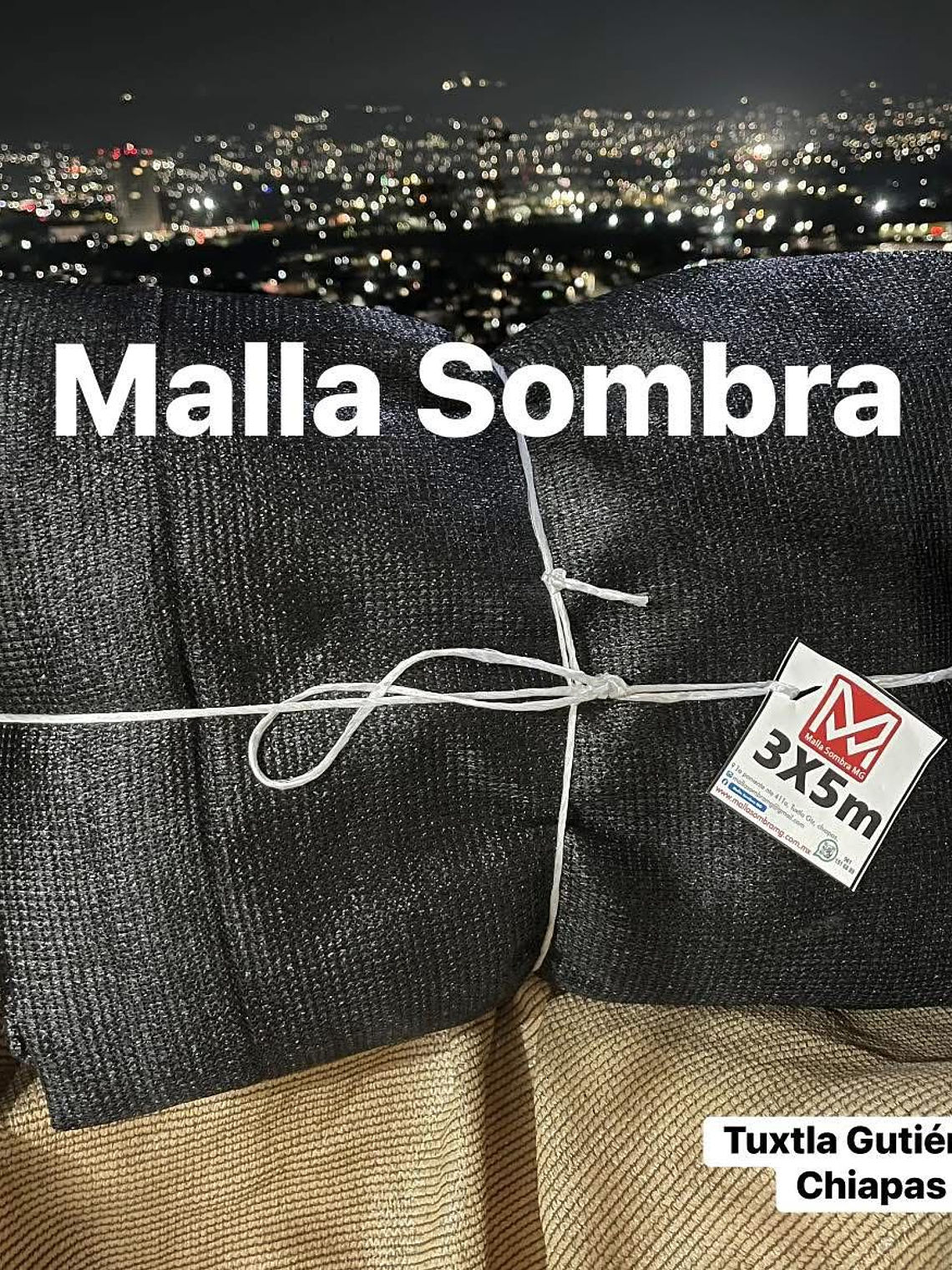 Malla sombra de 3x5 metros negro, 90% 1