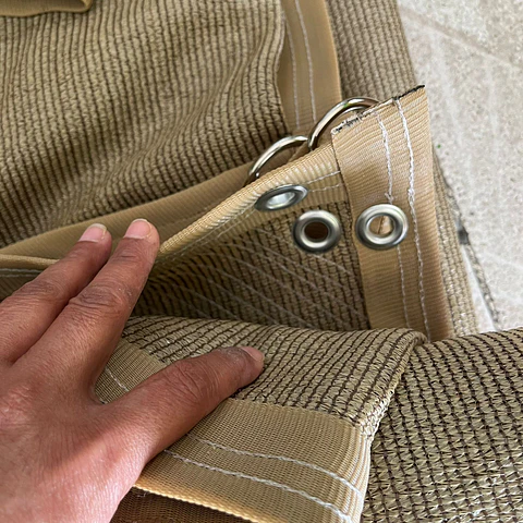 Malla sombra de 3x6 metros beige, 90%