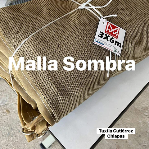 Malla sombra de 3x6 metros beige, 90%