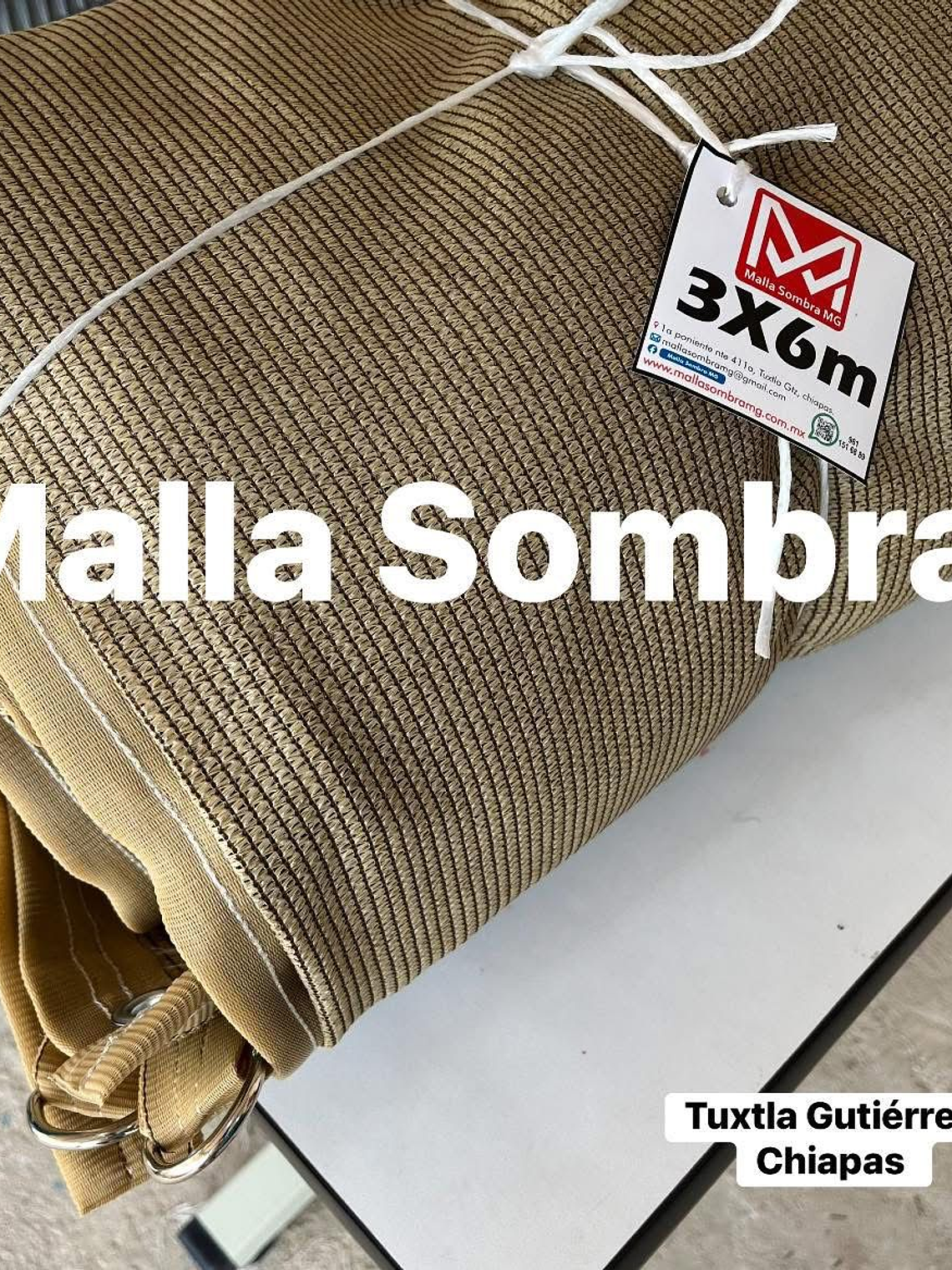 Malla sombra de 3x6 metros beige, 90% 1