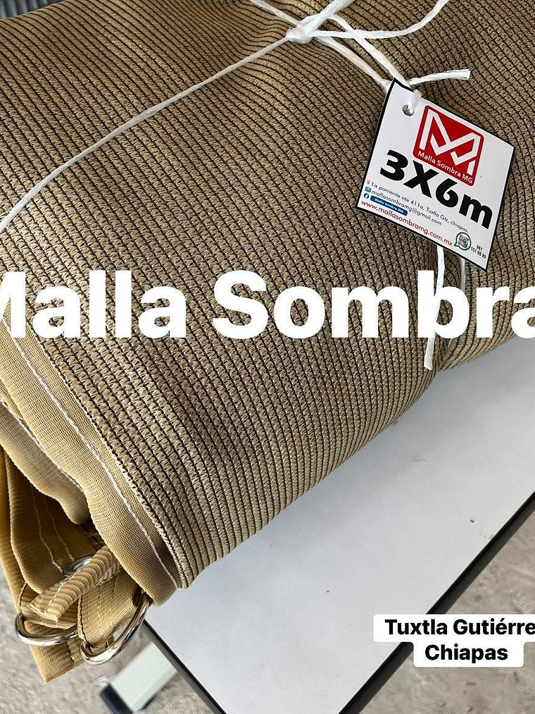 Malla sombra de 3x6 metros beige, 90% 1