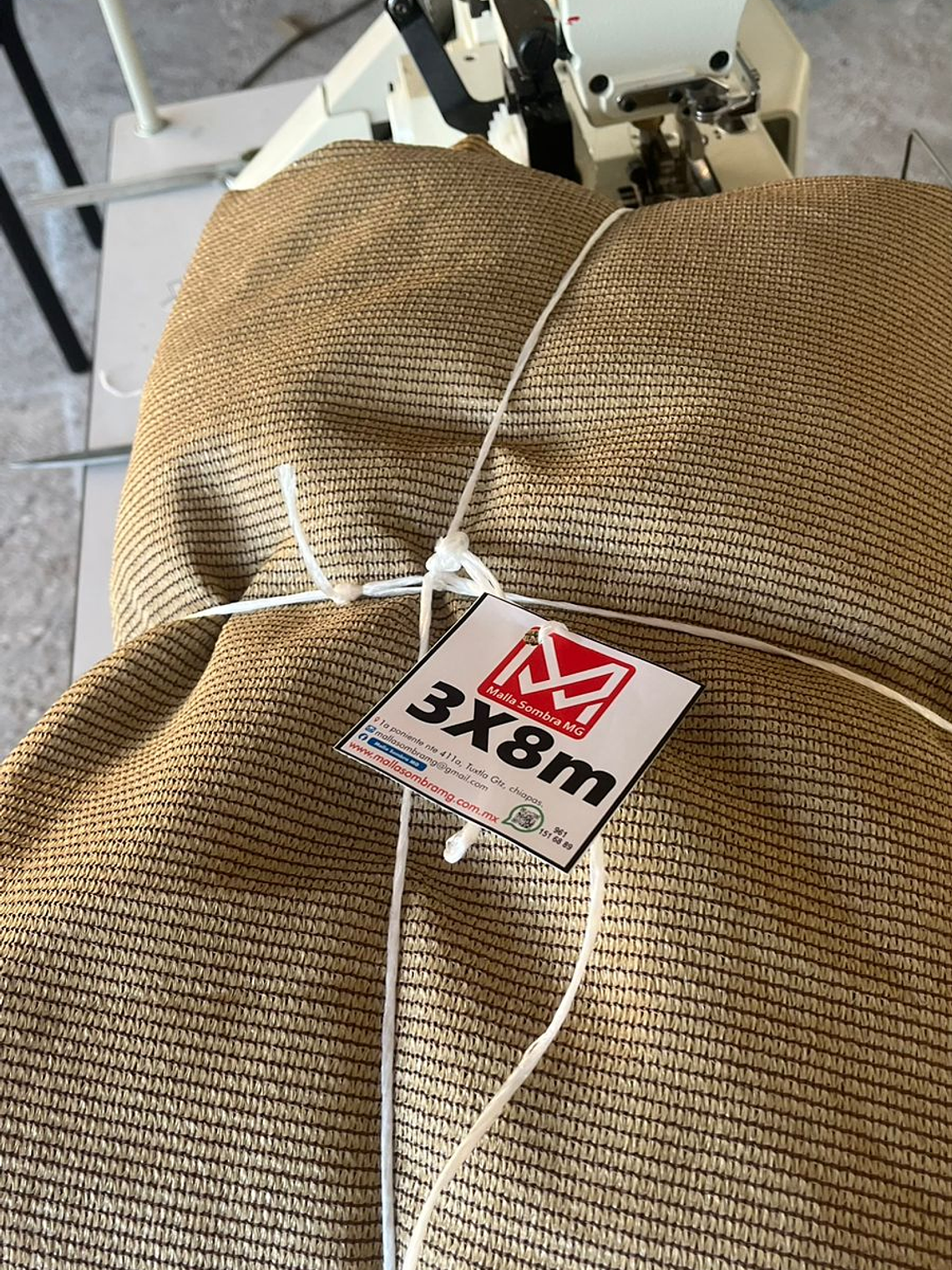 Malla sombra de 3x8 metros beige, 90% 1