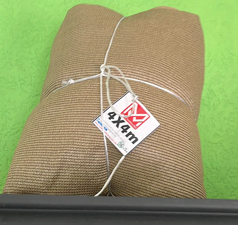 Malla sombra de 4x4 metros beige, 90%