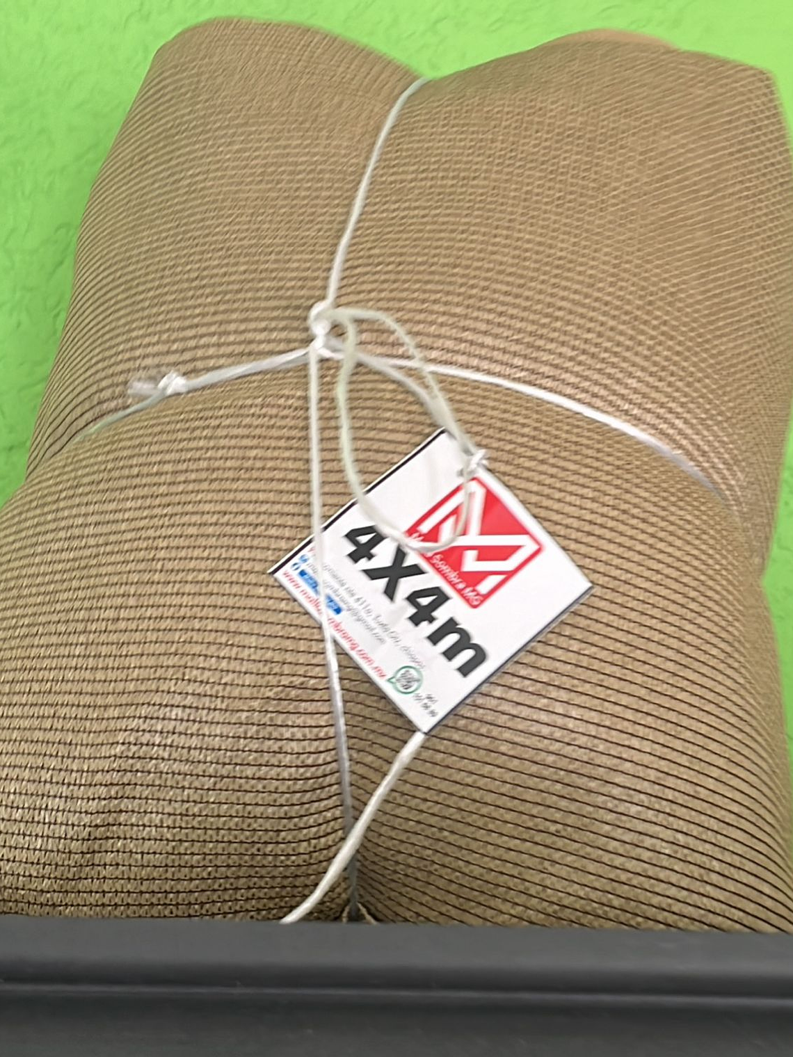 Malla sombra de 4x4 metros beige, 90% 2