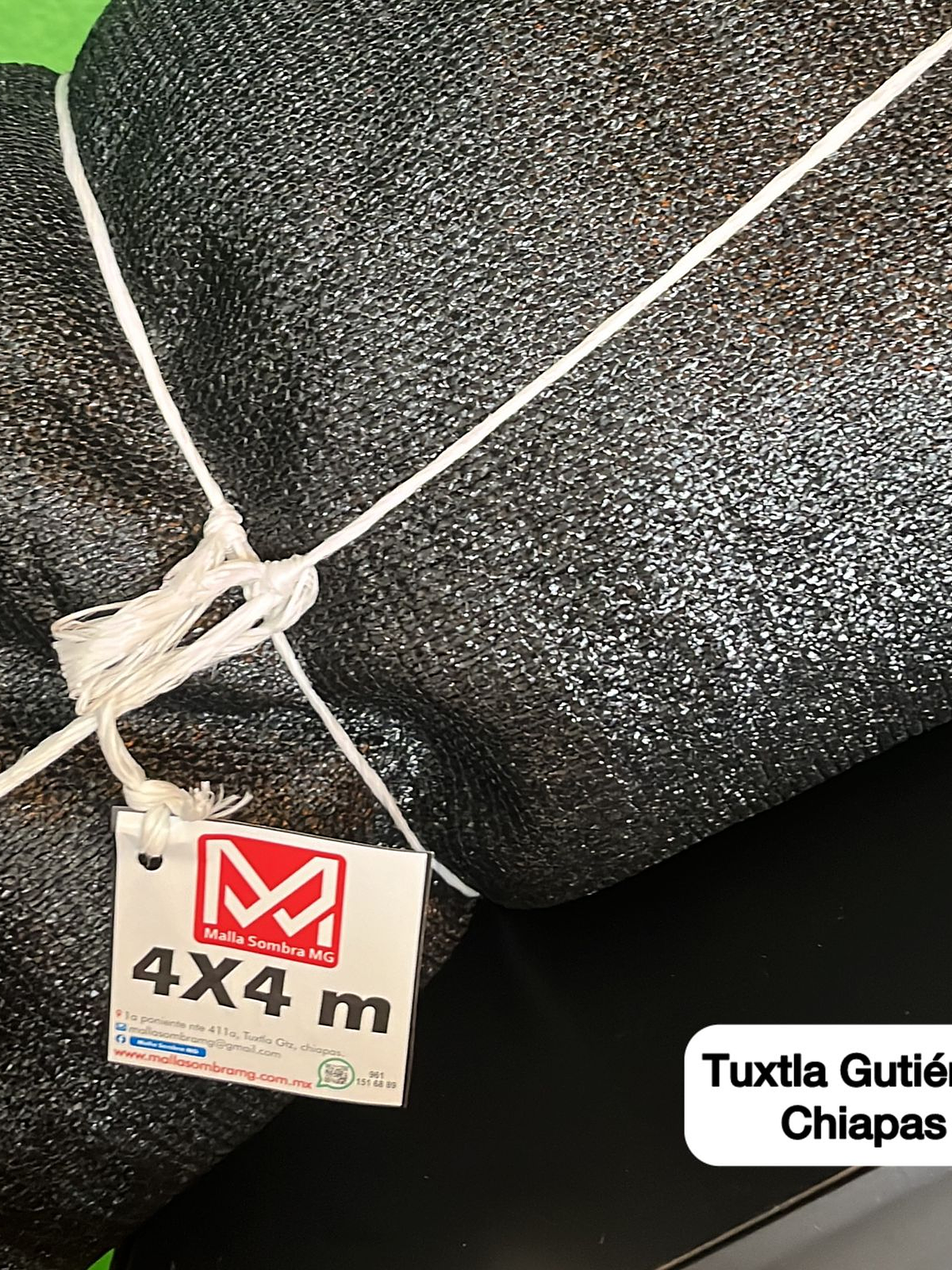 Malla sombra de 4x4 metros negro, 90% 1