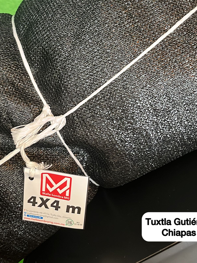 Malla sombra de 4x4 metros negro, 90% 1