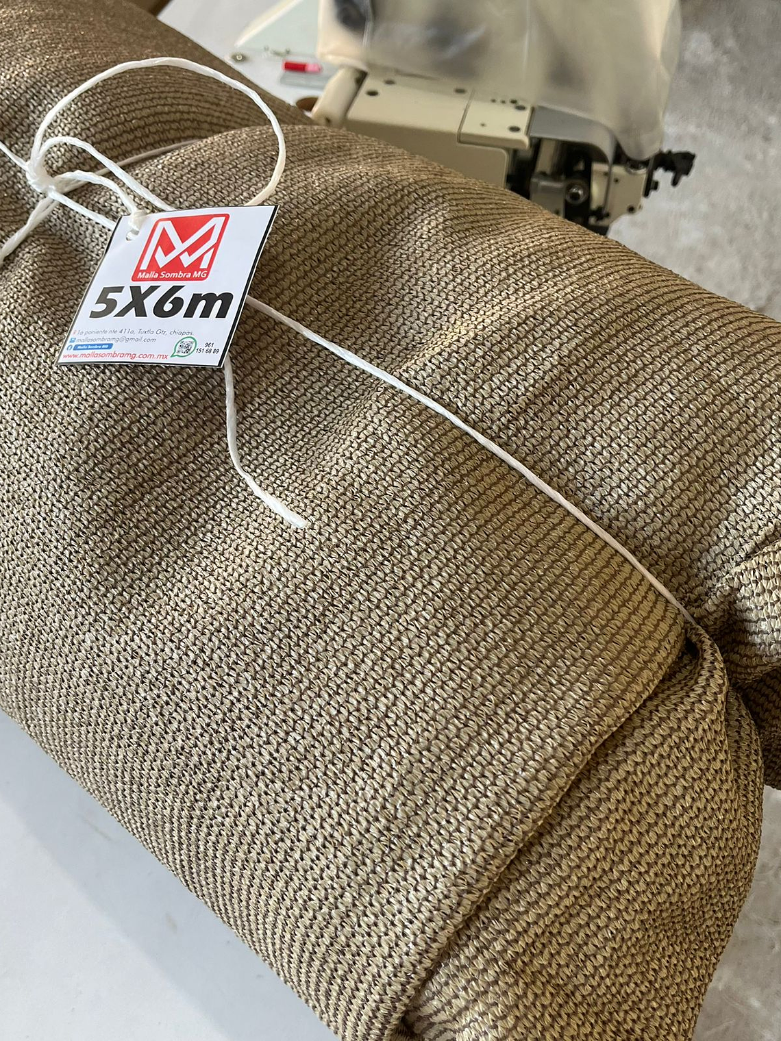 Malla sombra de 5x6 metros beige, 90% 1