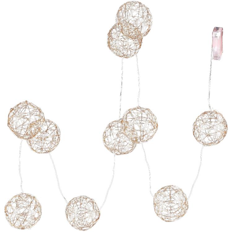 Guirnalda Luminosa Bolas Luces Led Gold