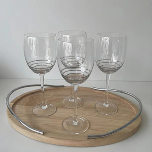 Juego Copas Espiral Acero Vino Tinto 4 Piezas