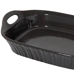 Fuente Porcelana Canasta Negra