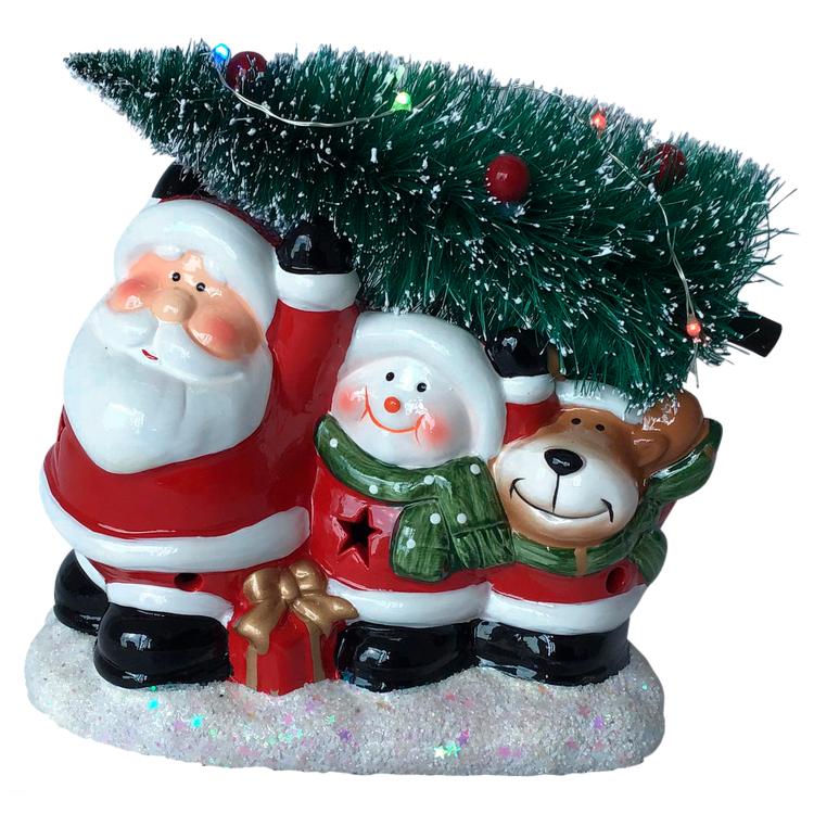 Figura Decorativa Cargando Arbol Luces Led