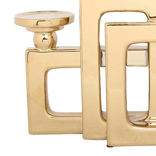 Portavelas Triple Geometría Gold