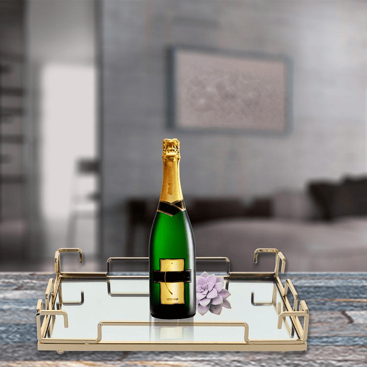 Centro de Mesa Decorativo Augsburgo Rectangular Gold 4