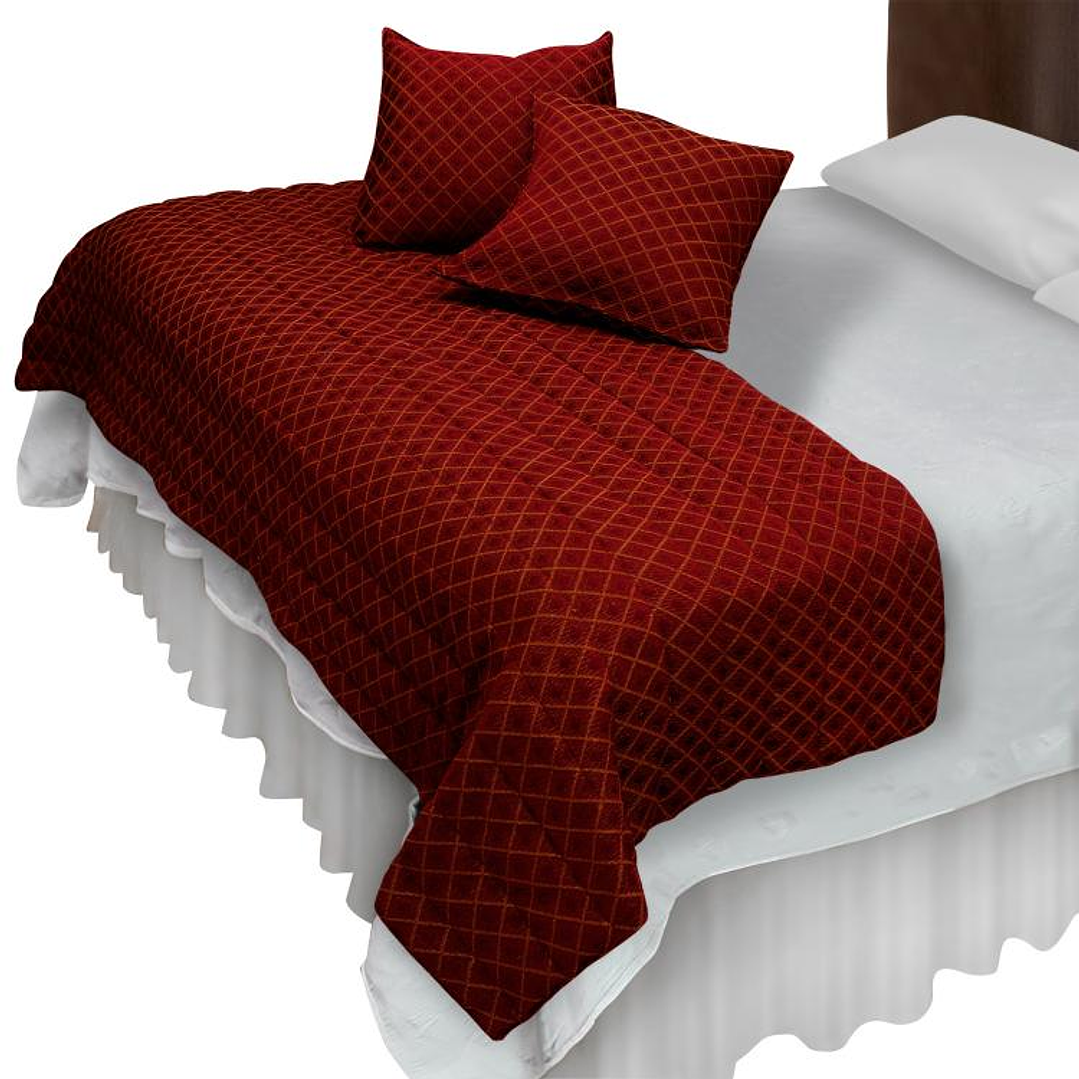 Piecera Con Fundas SK Rombos Burdeo 4