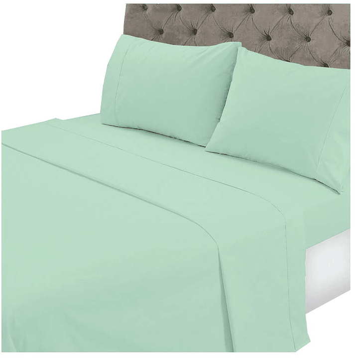 Juego de Sábanas T144 Lisa Esmeralda 2 Plazas 1