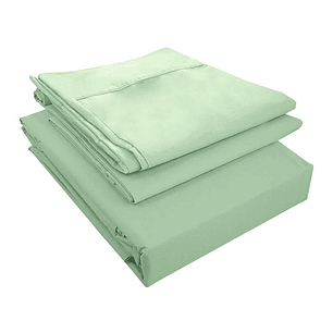 Juego de Sábanas T144 Lisa Esmeralda 2 Plazas