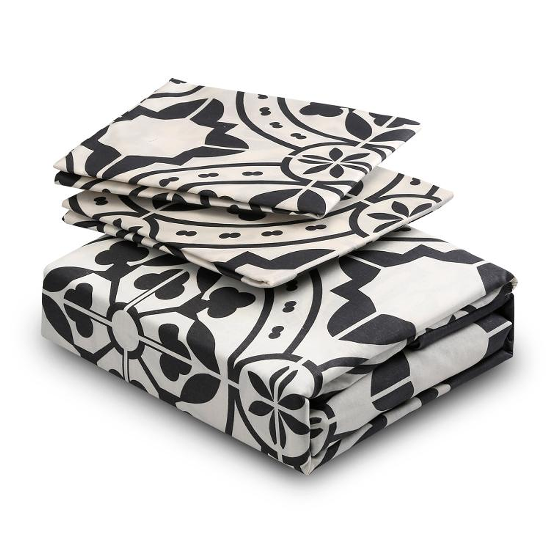 Juego de Sábanas T144 Boceto Grey 1 Plaza 2