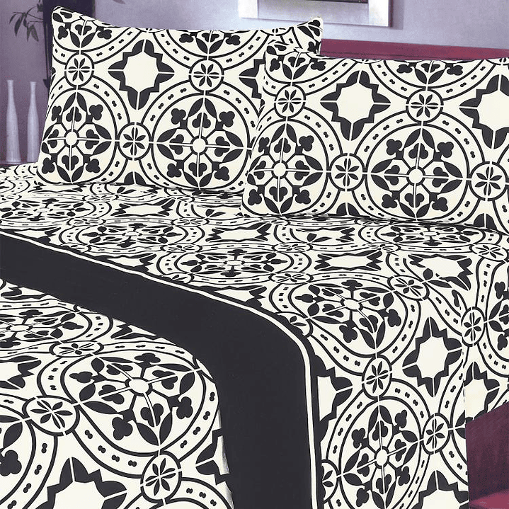 Juego de Sábanas T144 Boceto Grey 1 Plaza 4