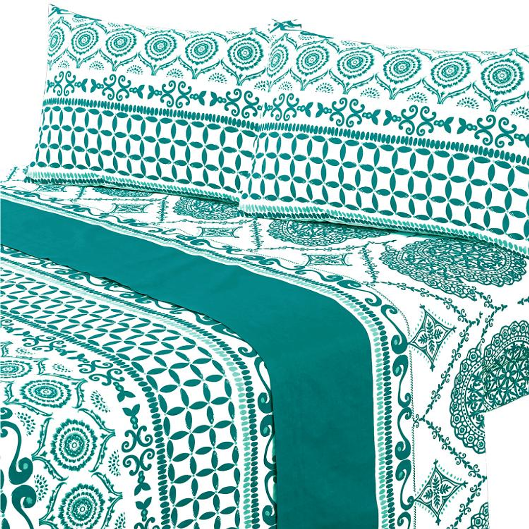 Juego de Sábanas T144 SuperKing Marrakech Petróleo 1