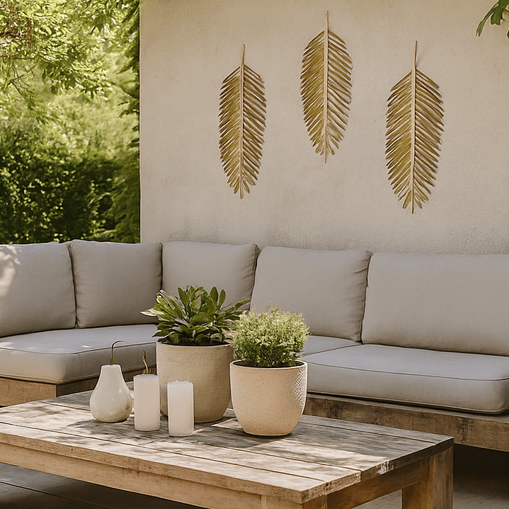 Placa Mural Hoja Royal Gold Mediana 5