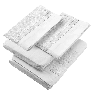 Juego de Sábanas T180 Broderie Blanco 2 Plazas