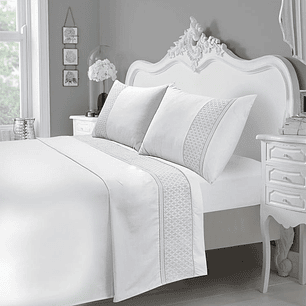 Juego de Sábanas T180 Broderie Blanco 2 Plazas