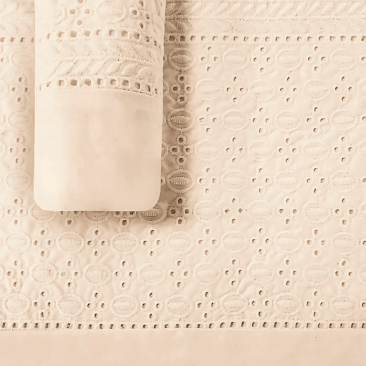 Juego de Sábanas T180 Broderie Crudo 2 Plazas 3