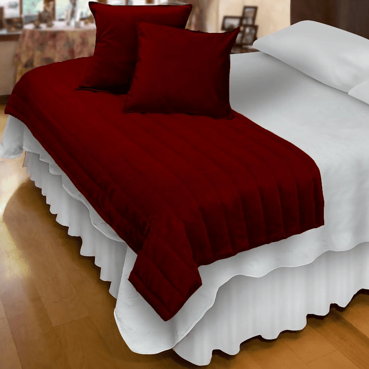 Piecera Con Fundas Velvet Burdeo 1