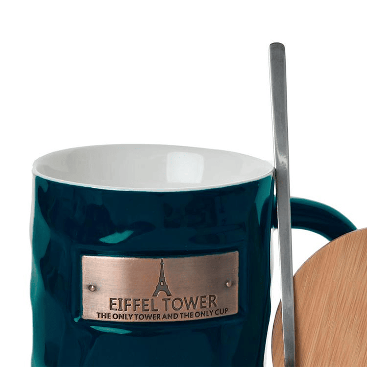 Juego de Tazón con Tapa y Cuchara Eiffel Petróleo 2