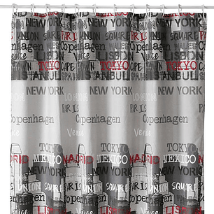 Cortina de Baño Diseño Capitals sin Forro