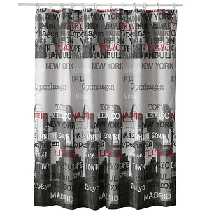 Cortina de Baño Diseño Capitals sin Forro