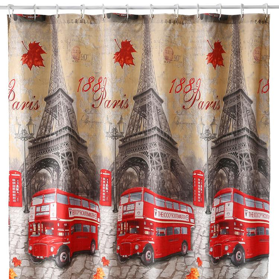 Cortina de Baño Diseño Vintage sin Forro 2