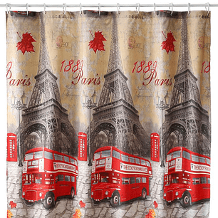 Cortina de Baño Diseño Vintage sin Forro