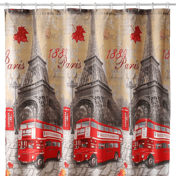 Cortina de Baño Diseño Vintage sin Forro 2