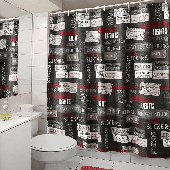 Cortina de Baño Diseño Urban sin Forro 3